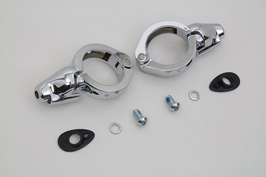 Chrome Turn Signal Relocation Kit 49mm Forks - 77855C-1