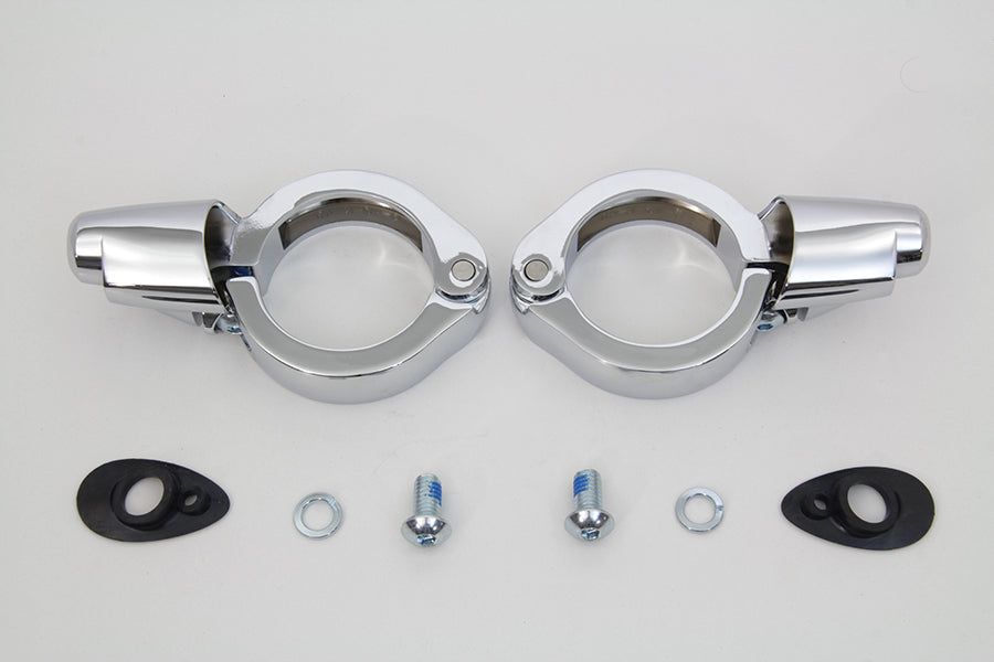 Chrome Turn Signal Relocation Kit 49mm Forks - 77855C-2