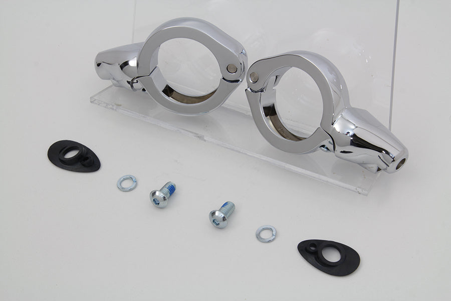 Chrome Turn Signal Relocation Kit 49mm Forks - 77855C-3