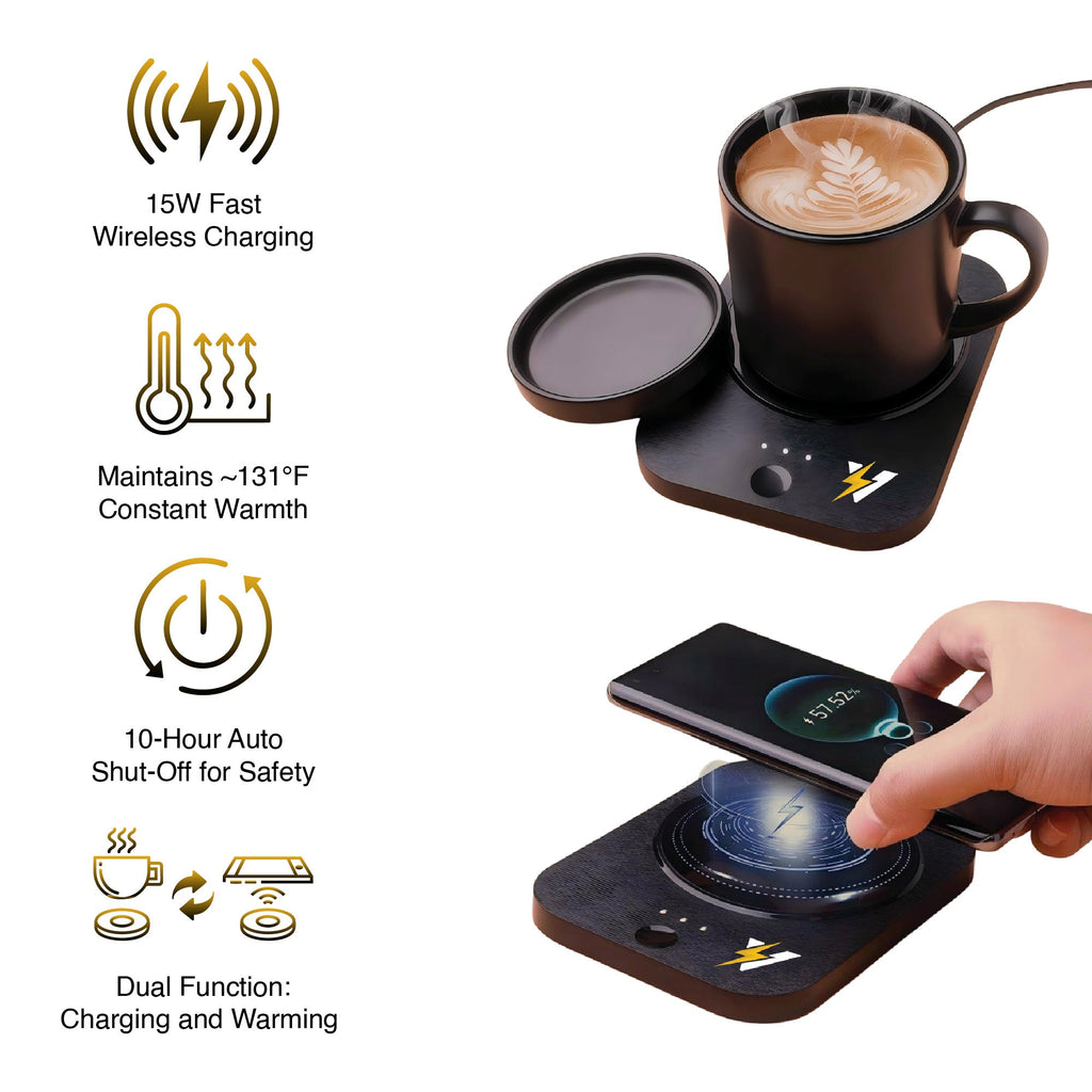 The Modern Workspace Productivity Bundle: Pursonic 3-in-1 LED Desk Lamp + Sip & Charge Wireless & Mug Warmer-4