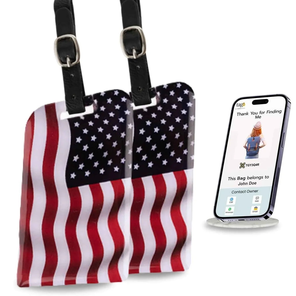 Smart Bag Security Tag - USA Flag [Pack 2]-0