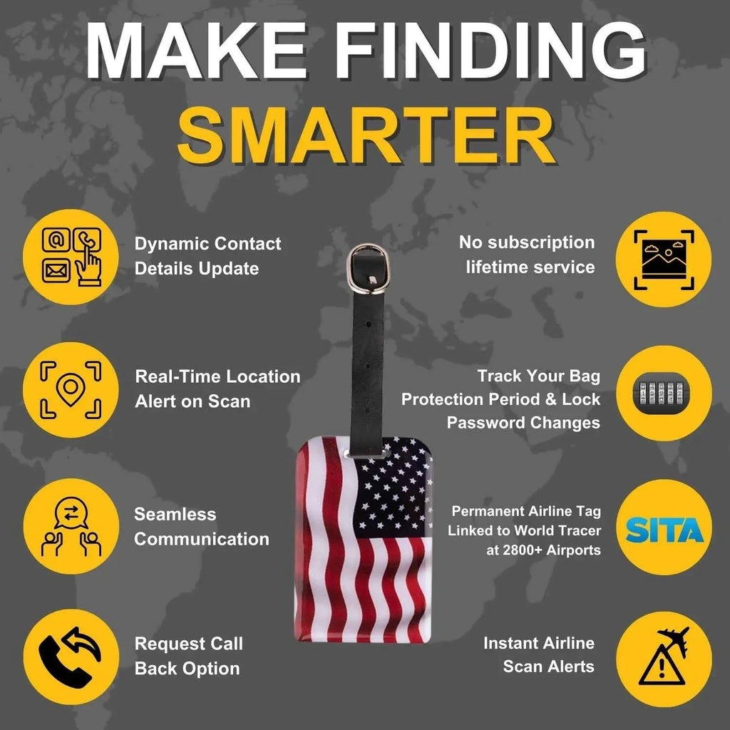 Smart Bag Security Tag - USA Flag [Pack 2]-3